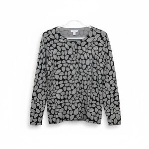 Charter Club NWOT black and silver w reflective sequins Holiday  season cardigan